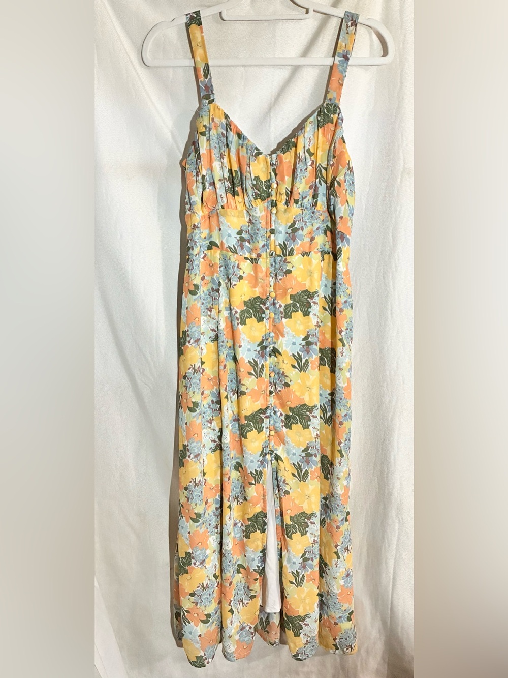 Abercrombie & Fitch Yellow Floral Midi Dress